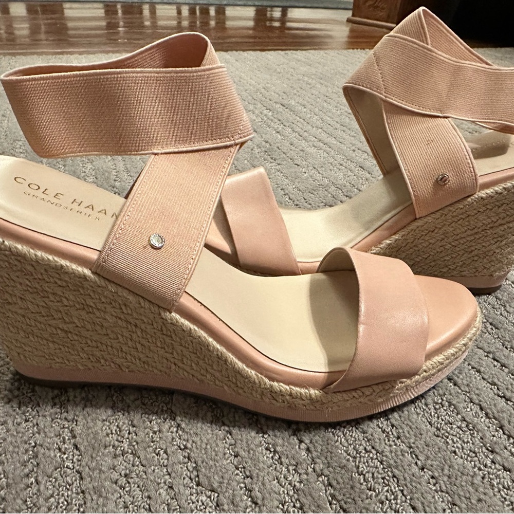 Cole Haan Blush Pink Wedge Sandals
